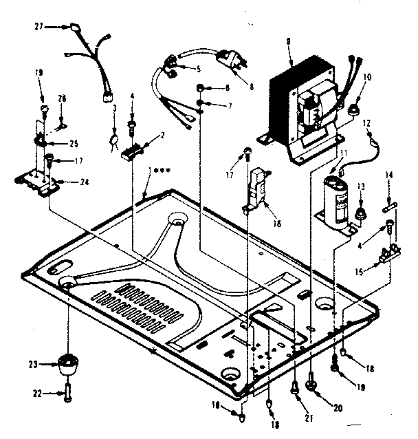 Microwave Parts Diagram and Parts List for 5648888621  Kenmore Microwave