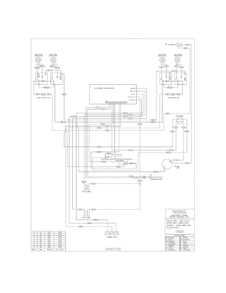 Wiring Diagram Diagram and Parts List for 79090912403  Kenmore Range