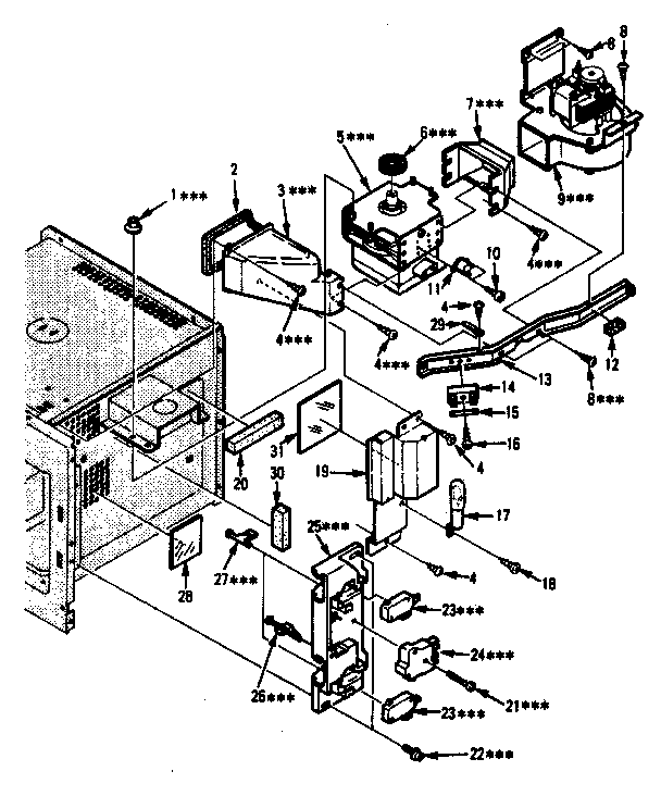 Switches And Microwave Parts Diagram and Parts List for 5648765380  Kenmore Microwave