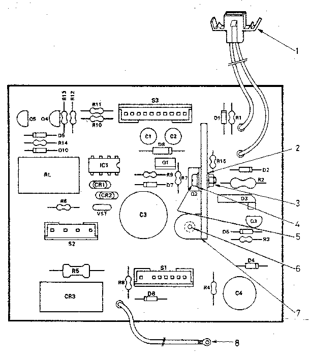 Power Control Circuit Board Diagram and Parts List for 5648898310  Kenmore Microwave