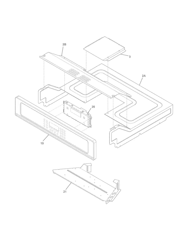 Control Panel Diagram and Parts List for FGEW3065PWC  Frigidaire Wall Oven