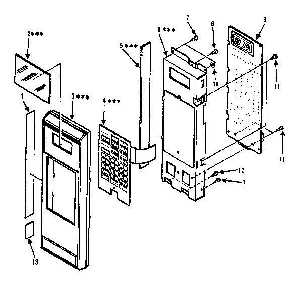 Control Panel Parts Diagram and Parts List for 5648756181  Kenmore Microwave