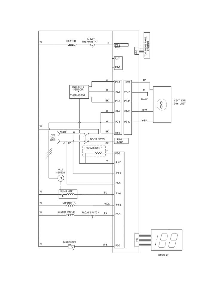 Wiring Diagram Diagram and Parts List for FGID2466QB3A  Frigidaire Dishwasher