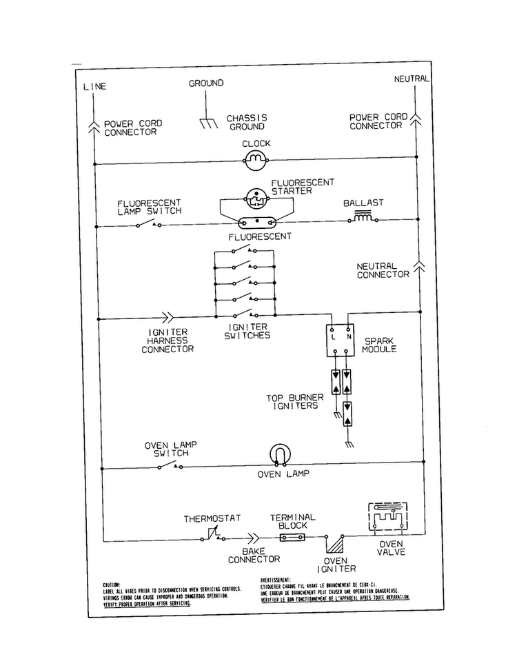 Wiring Diagram Diagram and Parts List for TGF605WFD5  Tappan Range