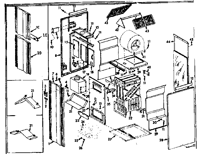 Furnace assemblies Diagram and Parts List for 86776571  Frigidaire Furnace