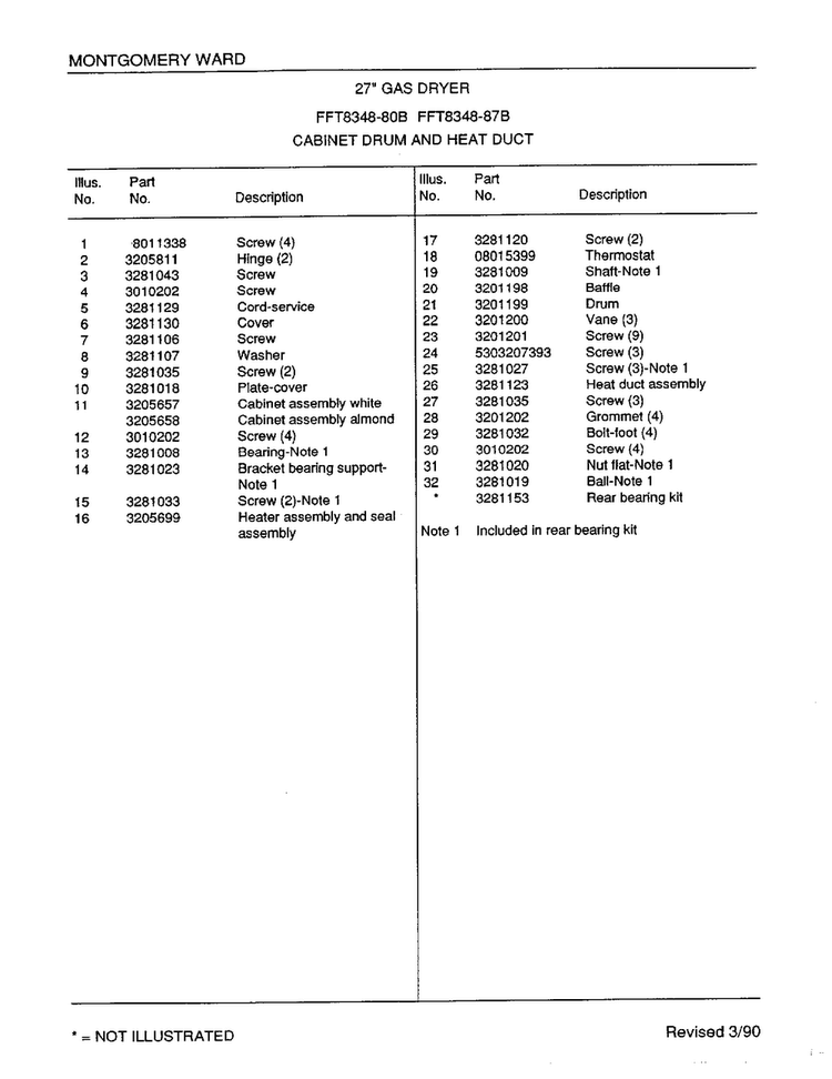 Cabinet Drum And Heat Duct Page 2 Diagram and Parts List for 8348B  Frigidaire Dryer