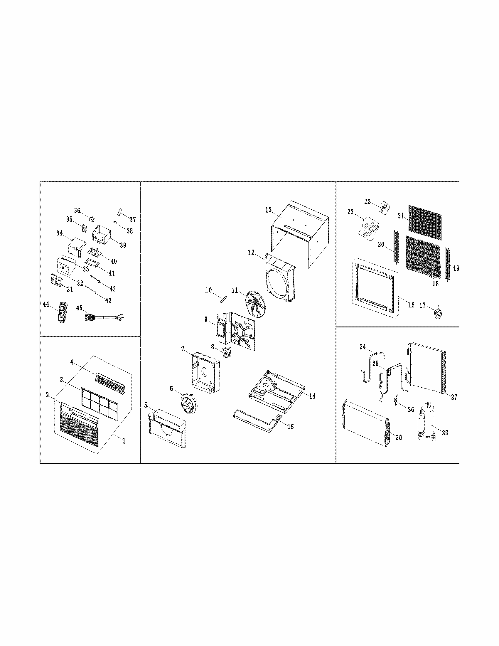 Recommended Spare Parts Diagram and Parts List for 25376135411  Kenmore Air Conditioner