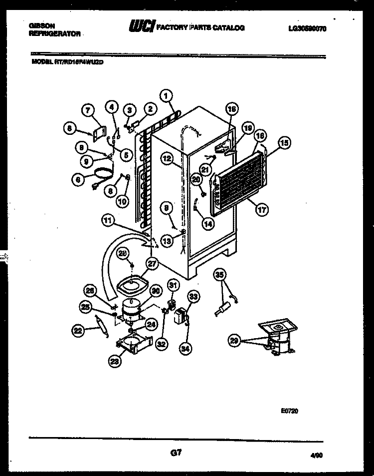 SYSTEM AND AUTOMATIC DEFROST PARTS Diagram and Parts List for RT15F4WU2D  Gibson Refrigerator