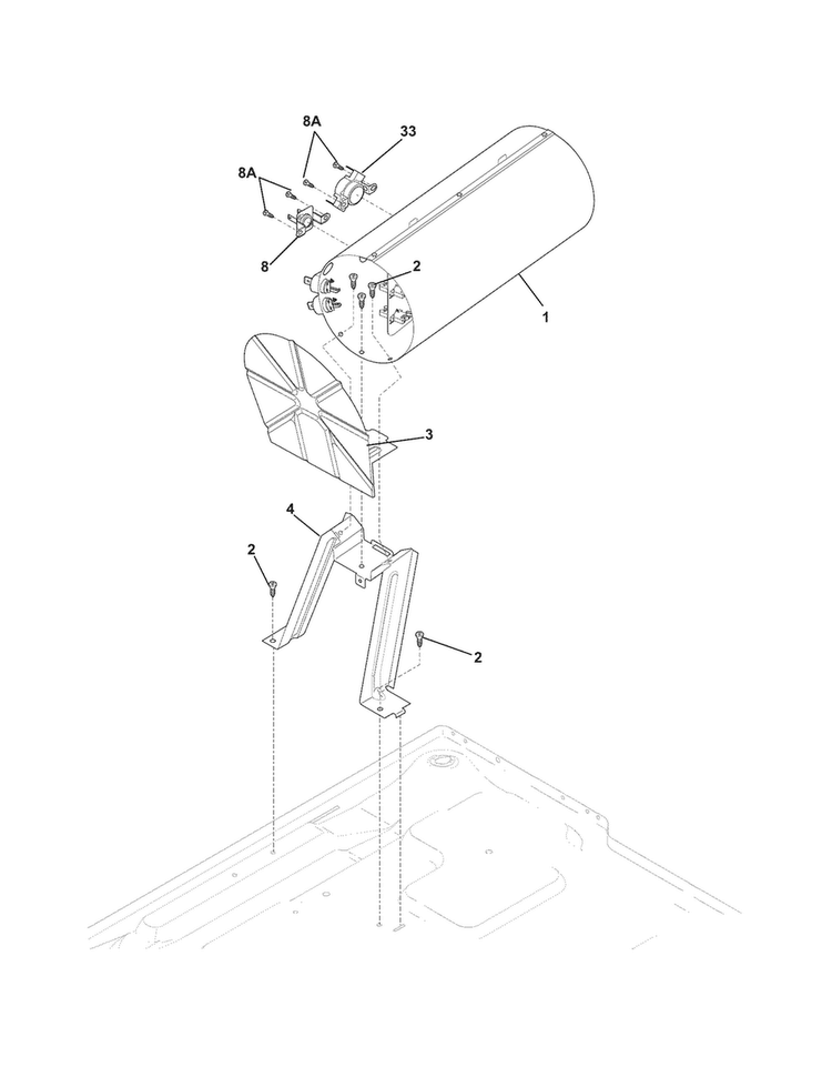 Burner Diagram and Parts List for FARE1011MW1  Frigidaire Dryer