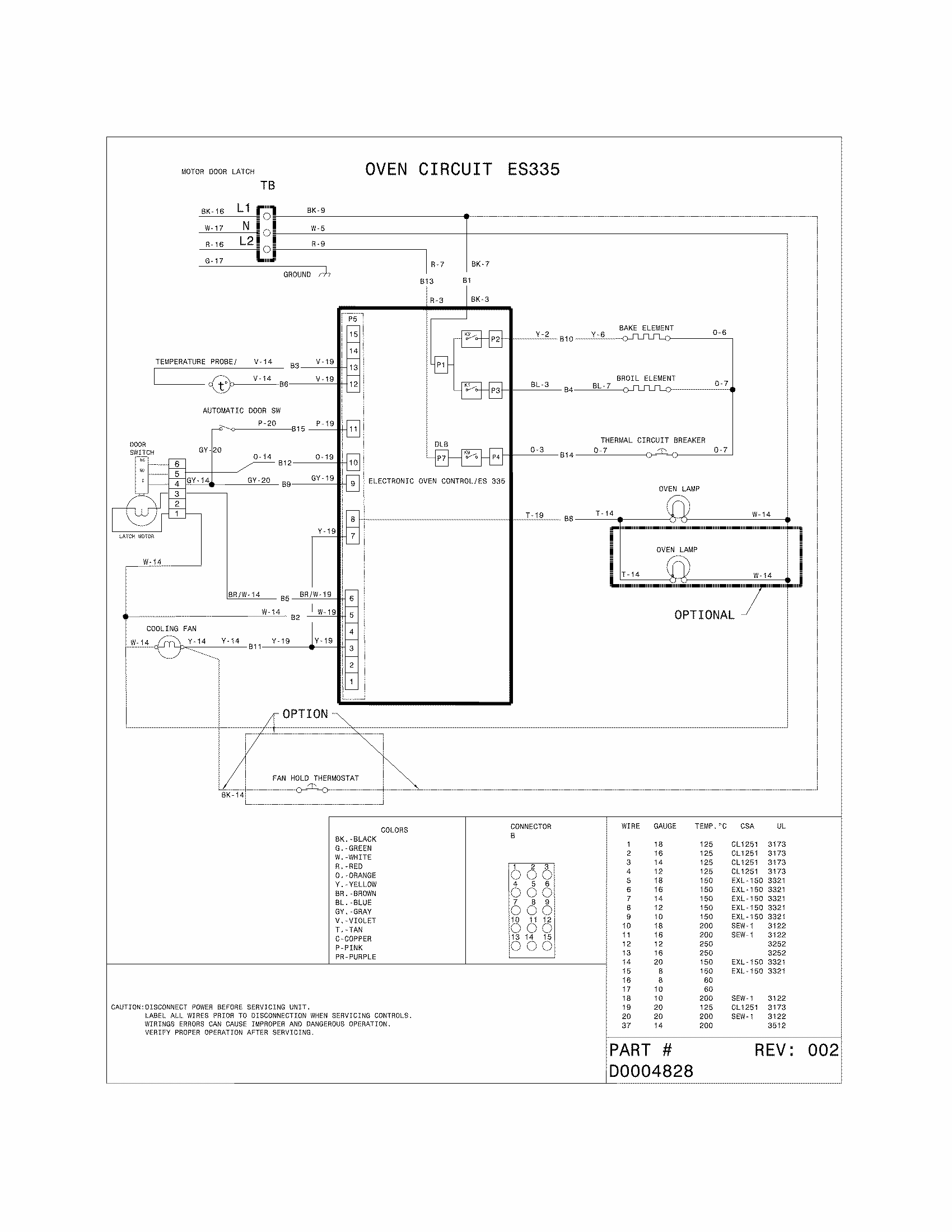 Wiring Diagram Diagram and Parts List for 79042519310  Kenmore Range