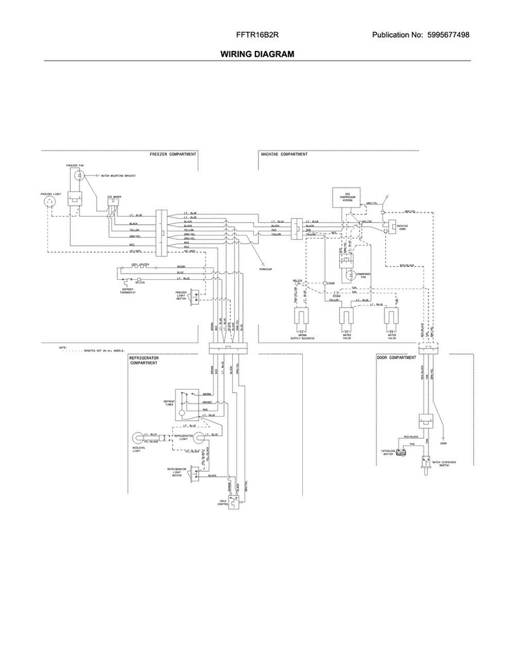 Wiring Diagram Diagram and Parts List for FFTR16B2RS0  Frigidaire Refrigerator