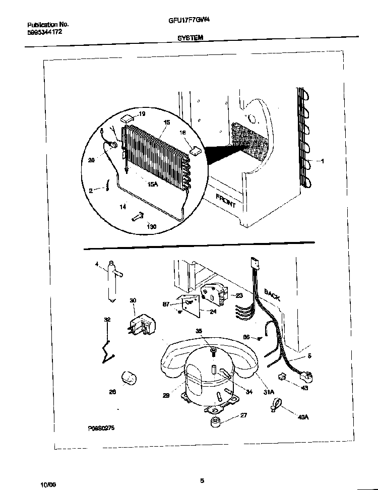 System Diagram and Parts List for GFU17F7GW4  Gibson Freezer