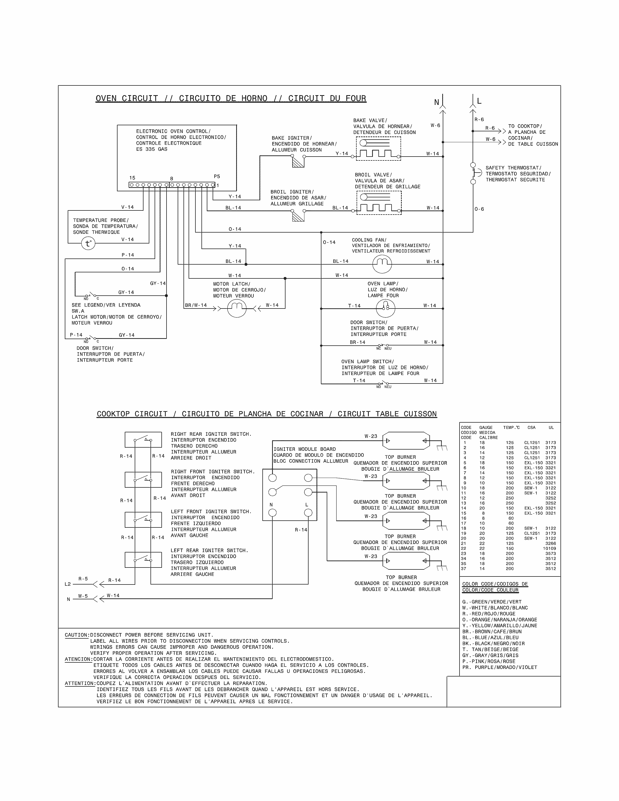Wiring Diagram Diagram and Parts List for 79032602314  Kenmore Range