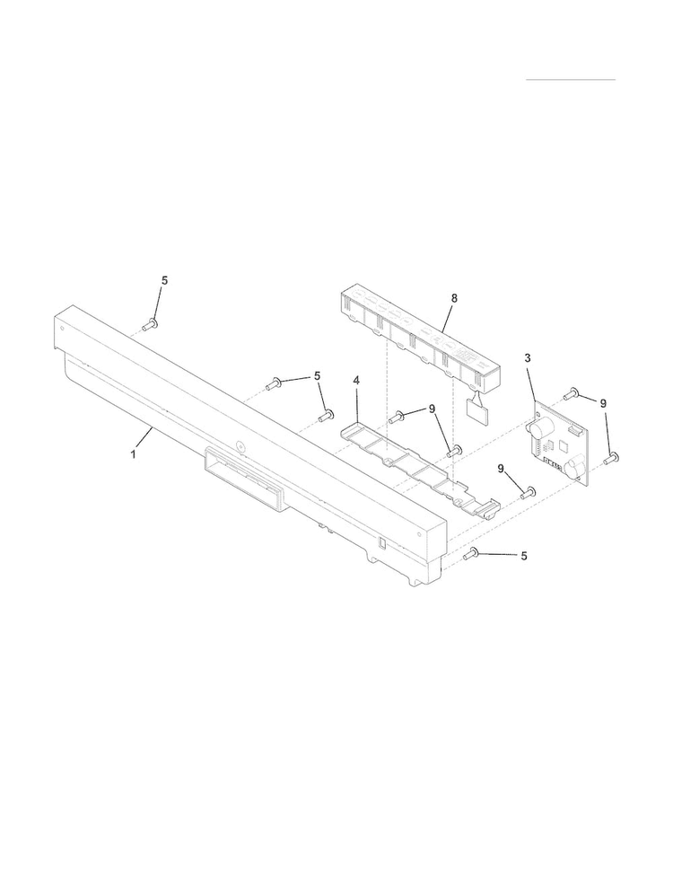Control Panel Diagram and Parts List for EDW7505HPS1B  Electrolux Dishwasher