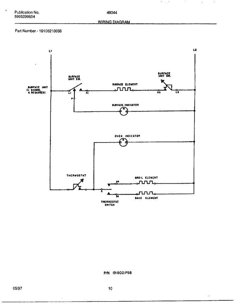 Wiring Diagram Diagram and Parts List for 48044  Frigidaire Range