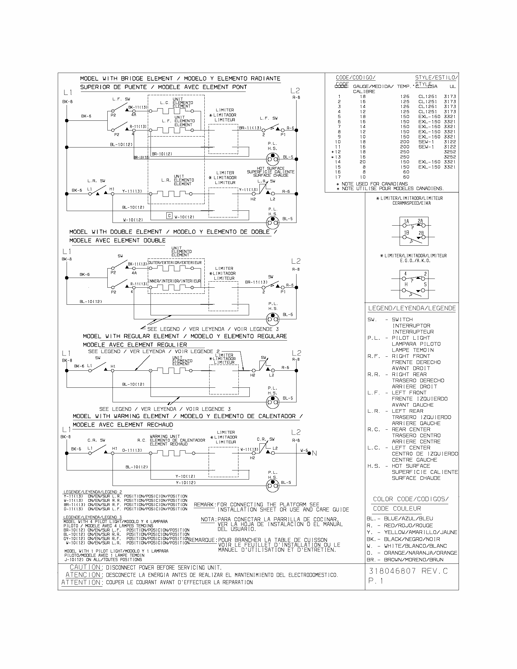Wiring Diagram Diagram and Parts List for 79042741403  Kenmore Cooktop