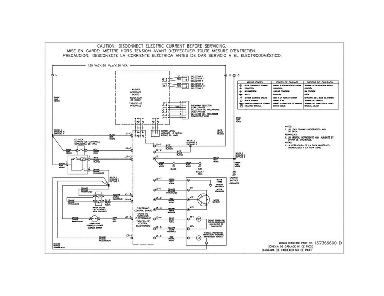 Wiring Diagram Washer Diagram and Parts List for SFLG3911RW1  Frigidaire Washer Dryer Combo