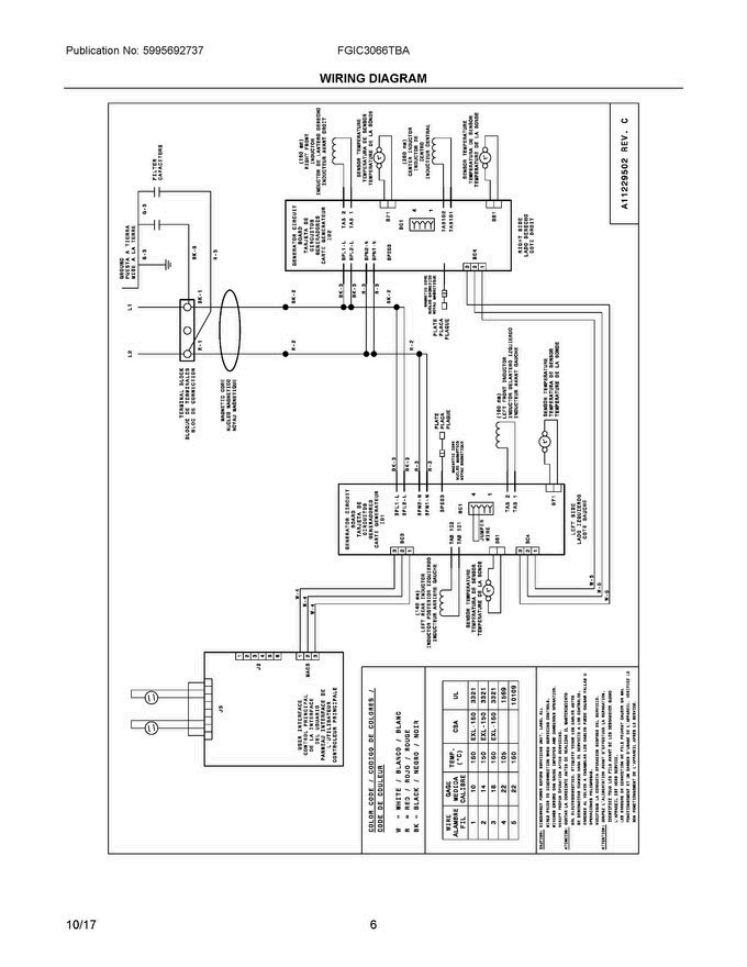 04 - Wiring Diagram Diagram and Parts List for FGIC3066TBA  Frigidaire Cooktop