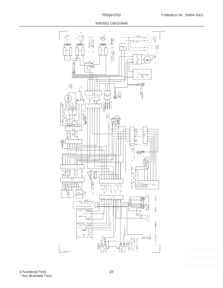 WIRING DIAGRAM Diagram and Parts List for FRS26KF5DS2  Frigidaire Refrigerator