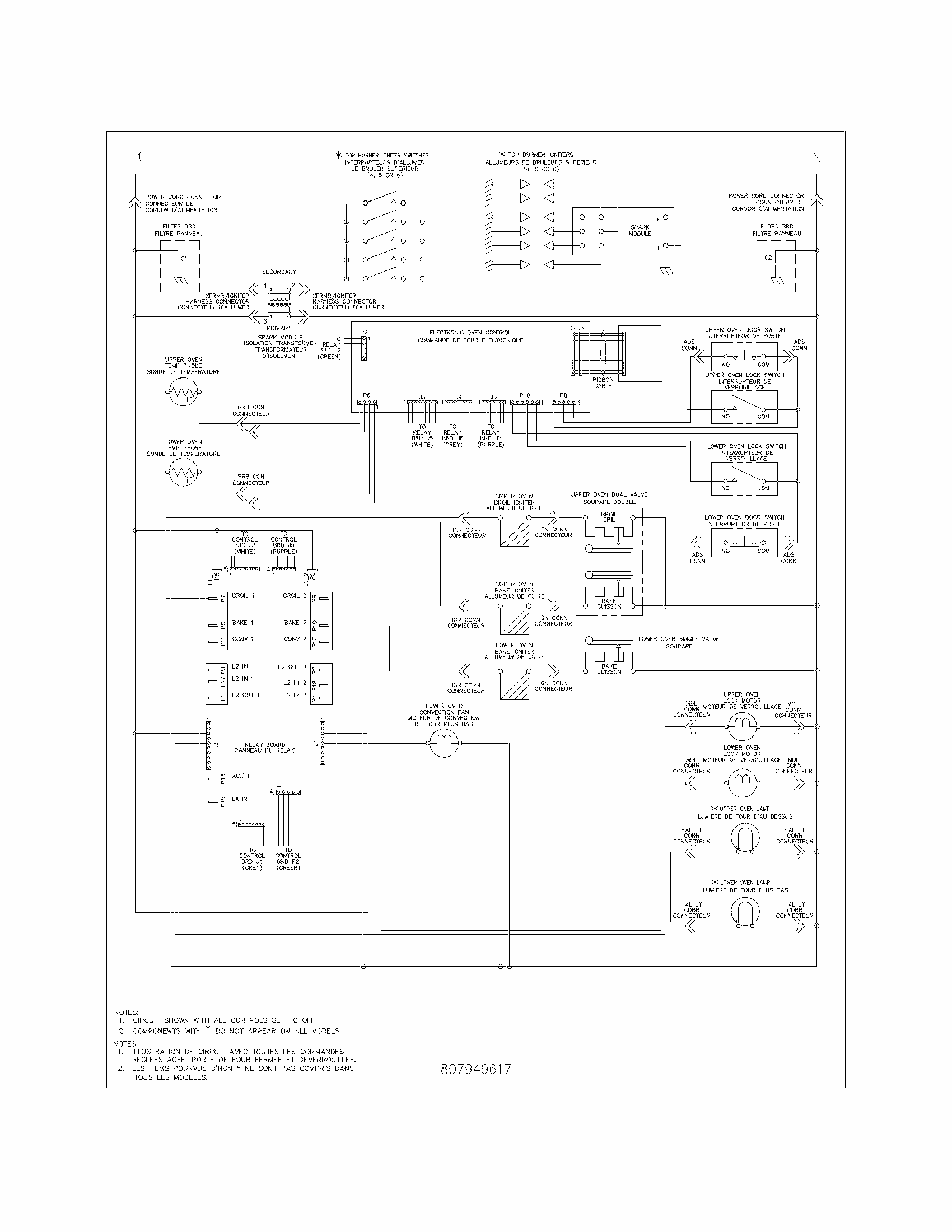 Wiring Diagram Diagram and Parts List for 79078049410  Kenmore Range