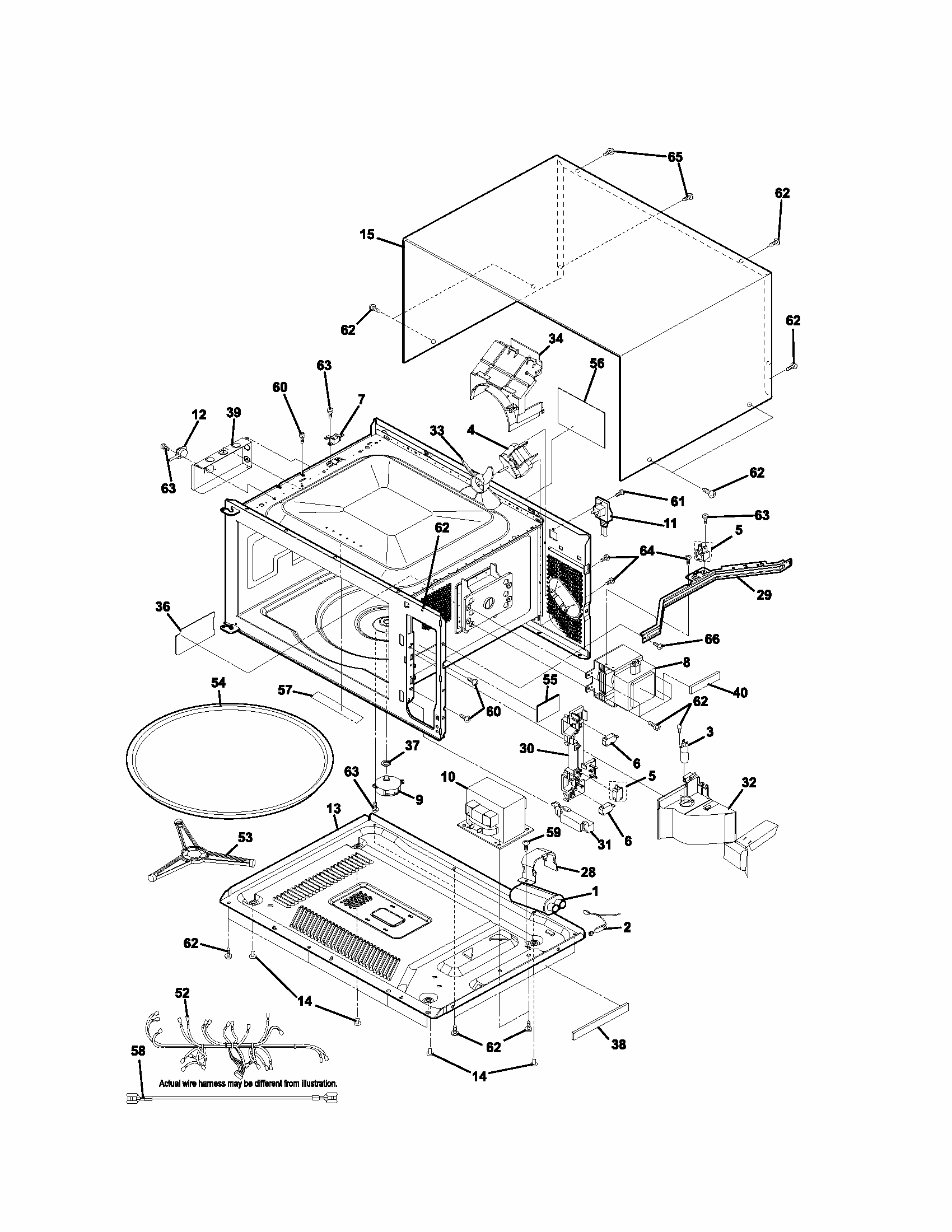 Microwave Diagram and Parts List for 79047843400  Kenmore Microwave