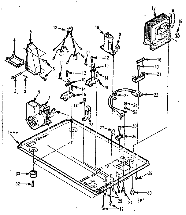 Microwave Parts Diagram and Parts List for 5648668510  Kenmore Microwave