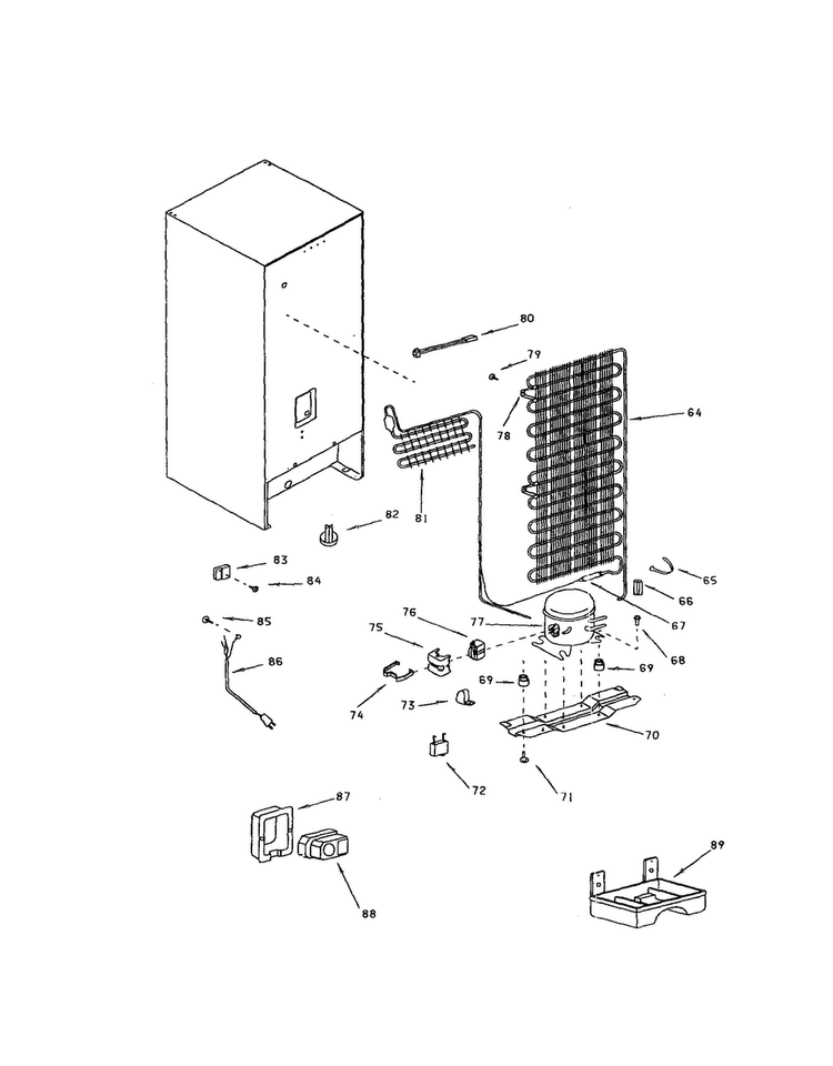 Unit Diagram and Parts List for 56499482990  Kenmore Refrigerator