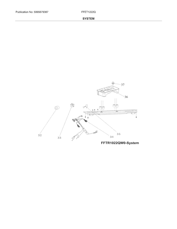 System Diagram and Parts List for FFET1222QS0  Frigidaire Refrigerator
