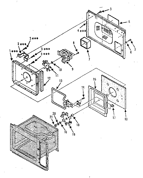Cavity Parts-b Diagram and Parts List for 5648896380  Kenmore Microwave