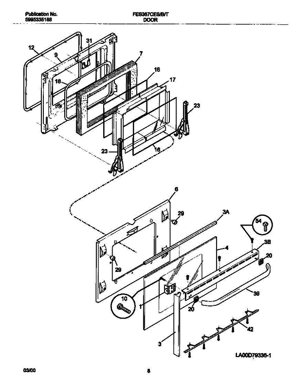 Frigidaire Fes367cesd 2 Diagram and Parts List for FES367CESD V2 Frigidaire Range