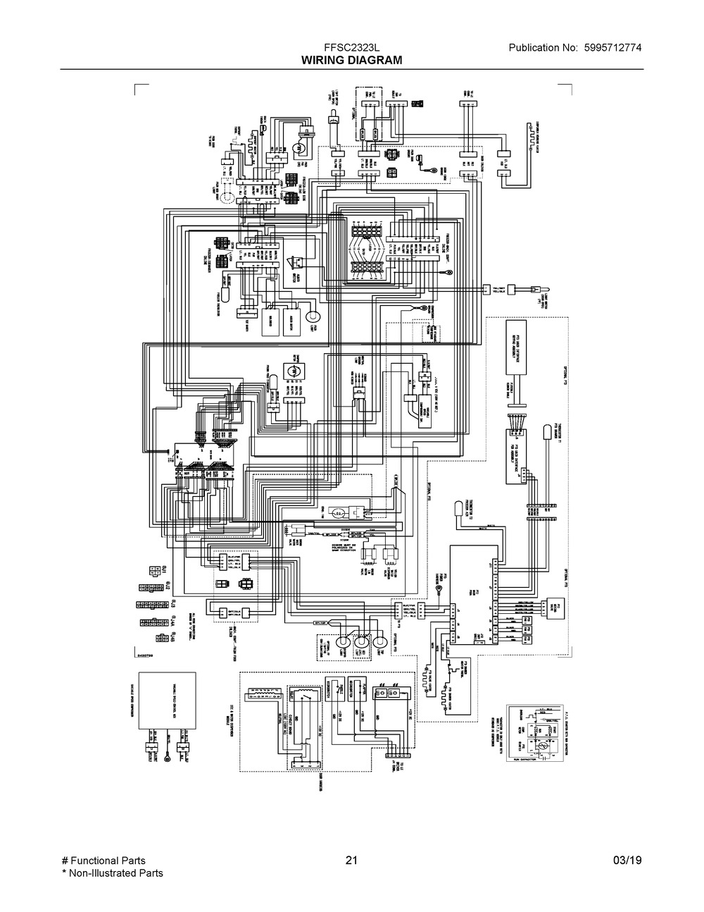 Wiring Diagram Diagram and Parts List for FFSC2323LECA  Frigidaire Refrigerator