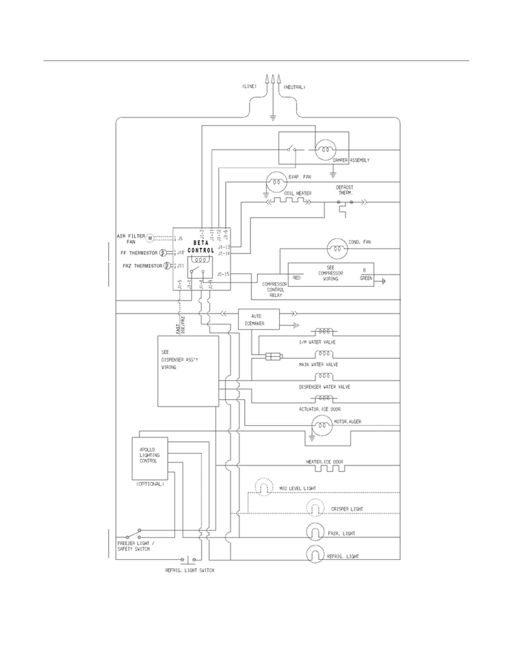 Wiring Schematic Diagram and Parts List for FRS6HR45KS7  Frigidaire Refrigerator