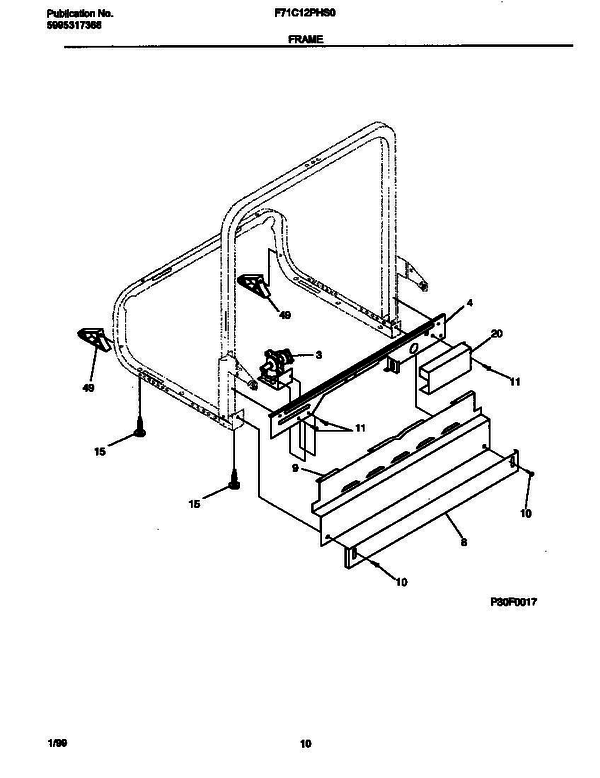Frigidaire F71c12phs0 3 Diagram and Parts List for F71C12PHS0 V0 Frigidaire Refrigerator