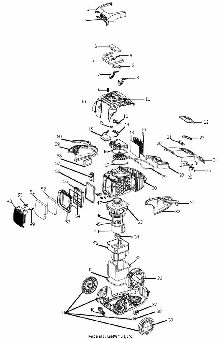 Canister Diagram and Parts List for EL7063B  Electrolux Canister Vacuum