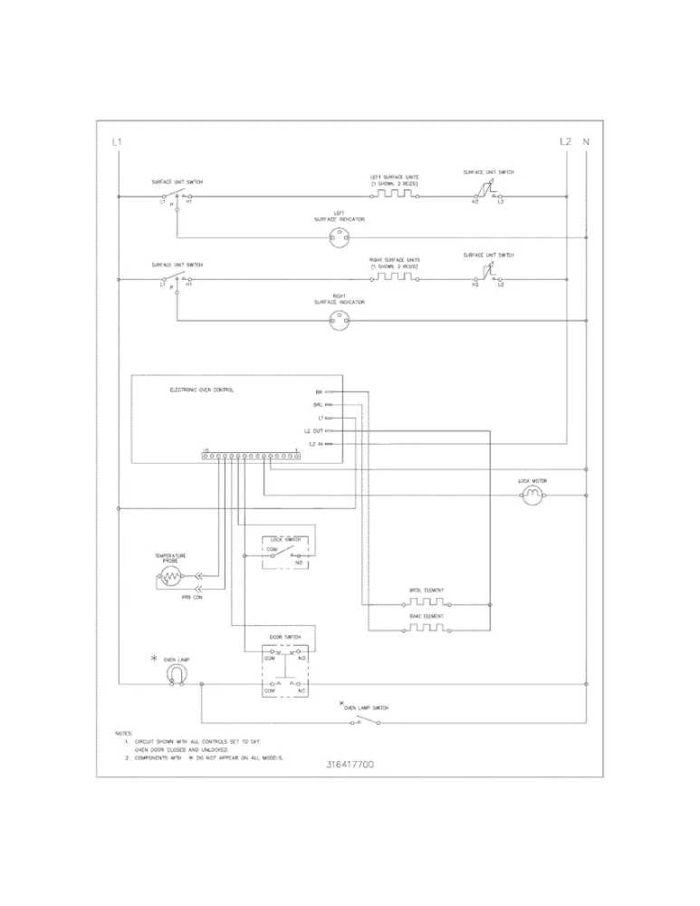 Wiring Schematic Diagram and Parts List for 79090912403  Kenmore Range
