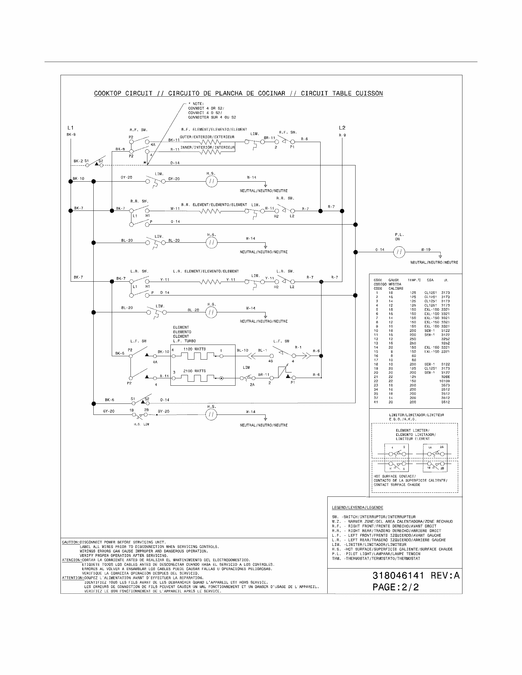 Wiring Diagram Diagram and Parts List for 79098059001  Kenmore Range