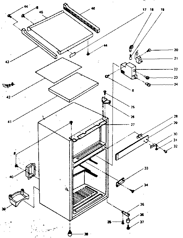 Cabinet Parts Diagram and Parts List for 5648962920  Kenmore Refrigerator