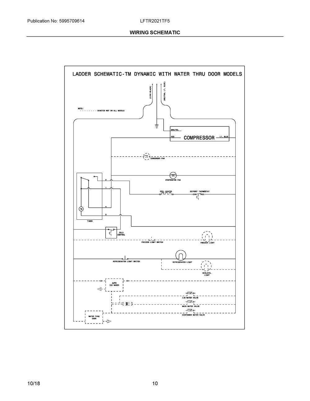 Wiring Schematic Diagram and Parts List for LFTR2021TF5  Frigidaire Refrigerator