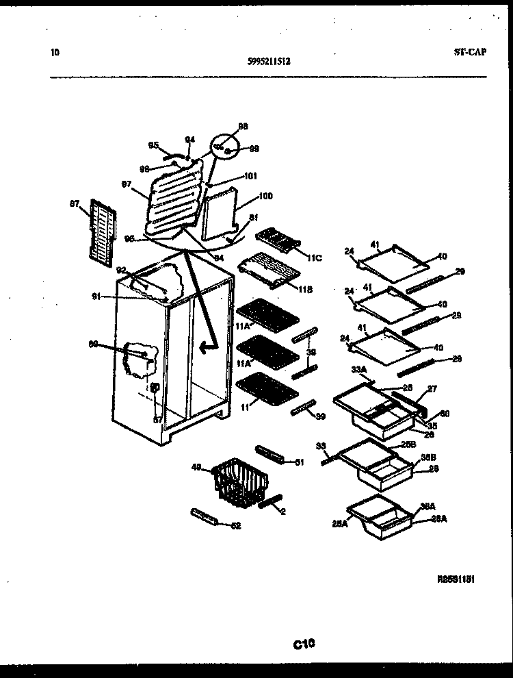SHELVES AND SUPPORTS Diagram and Parts List for RS22F9YX1A  Gibson Refrigerator