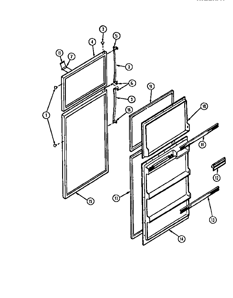 DOOR Diagram and Parts List for RT12C2ES2B  Gibson Refrigerator