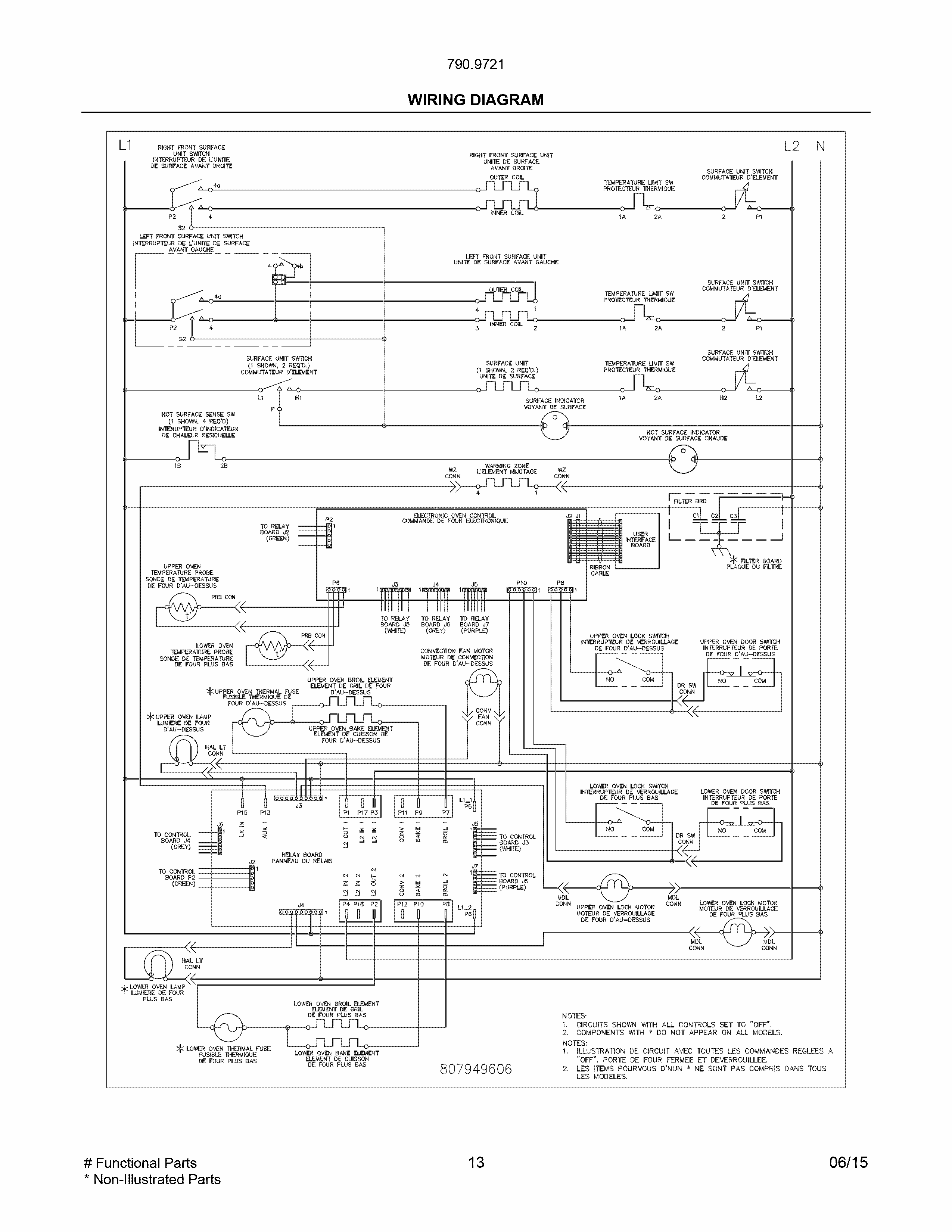 Wiring Diagram Diagram and Parts List for 79097212411  Kenmore Range