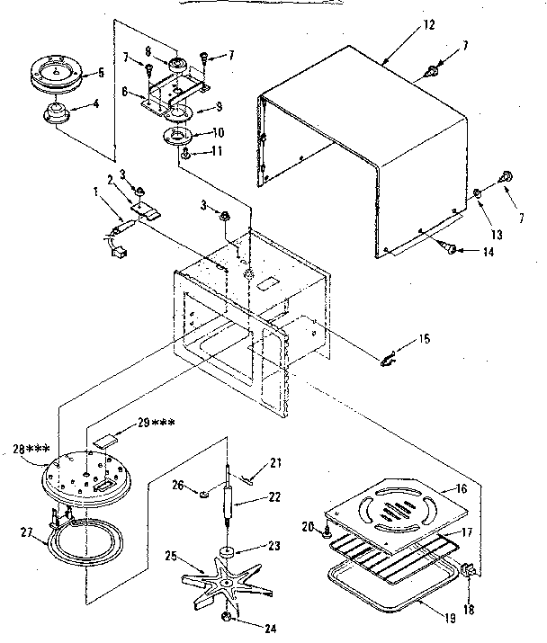 Cavity Parts-b Diagram and Parts List for 5648648310  Kenmore Microwave