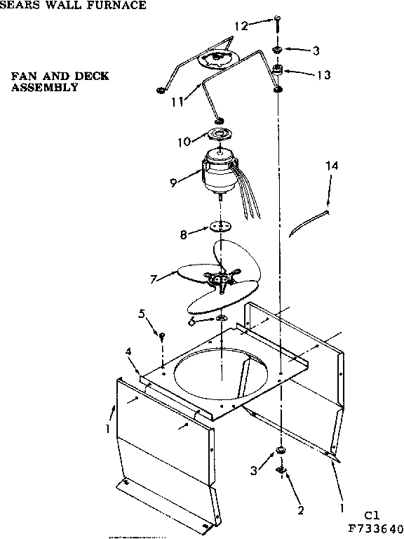 Fan & deck assembly Diagram and Parts List for 867733641  Frigidaire Furnace