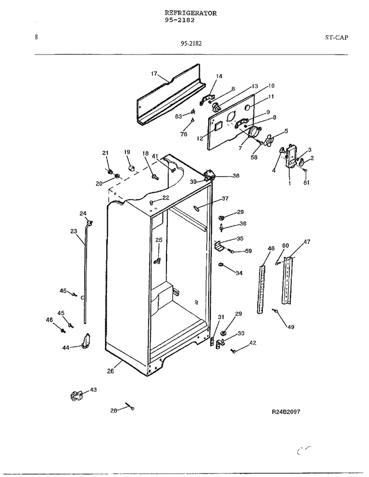 Electrical Equipment Page 7 Diagram and Parts List for 95-2182  Frigidaire Refrigerator