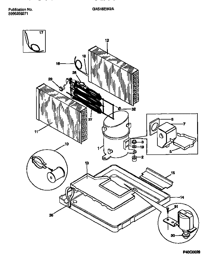 COMPRESSOR Diagram and Parts List for GAS18EW2A2  Gibson Air Conditioner