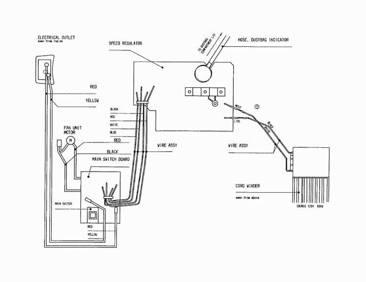 Wiring Diagram Diagram and Parts List for EL6988A  Electrolux Canister Vacuum