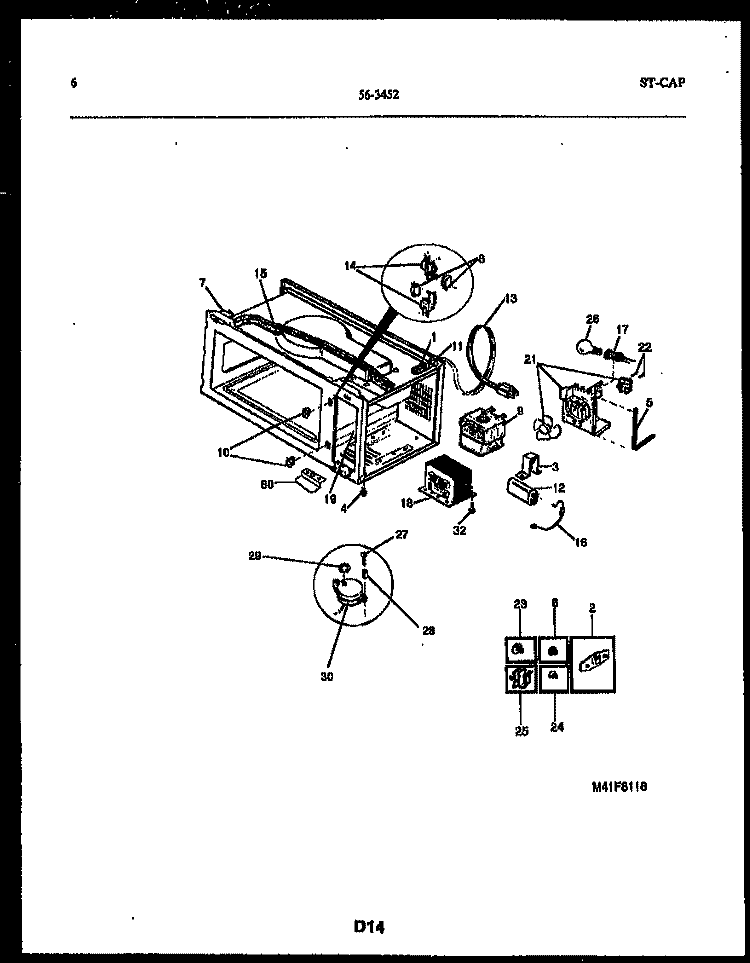 FUNCTIONAL PARTS Diagram and Parts List for 56-3452-10-01  Tappan Microwave