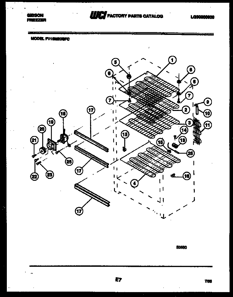 SHELVES AND SUPPORTS Diagram and Parts List for FV16M2DSFC  Gibson Freezer