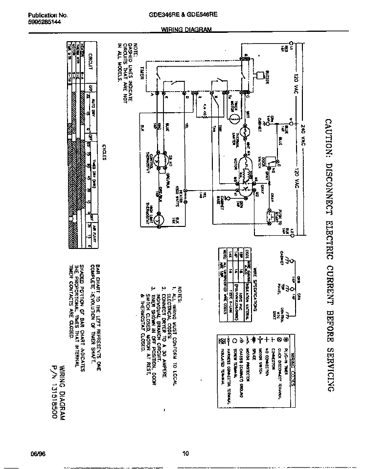 WIRING DIAGRAM Diagram and Parts List for GDE346RES0  Gibson Dryer