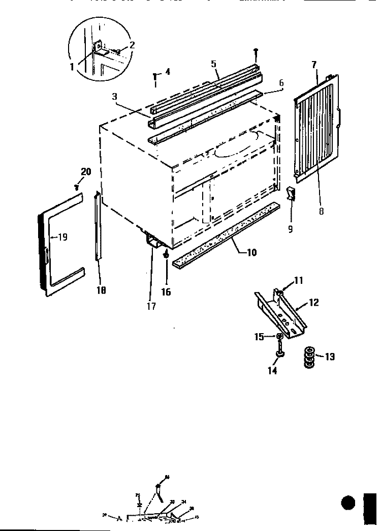 WINDOW MOUNTING Diagram and Parts List for AC065J7A1  Frigidaire Air Conditioner